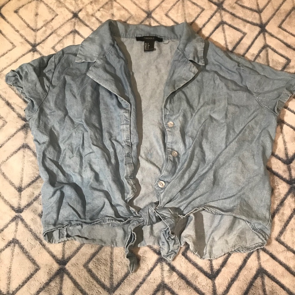 Forever 21 cropped button down